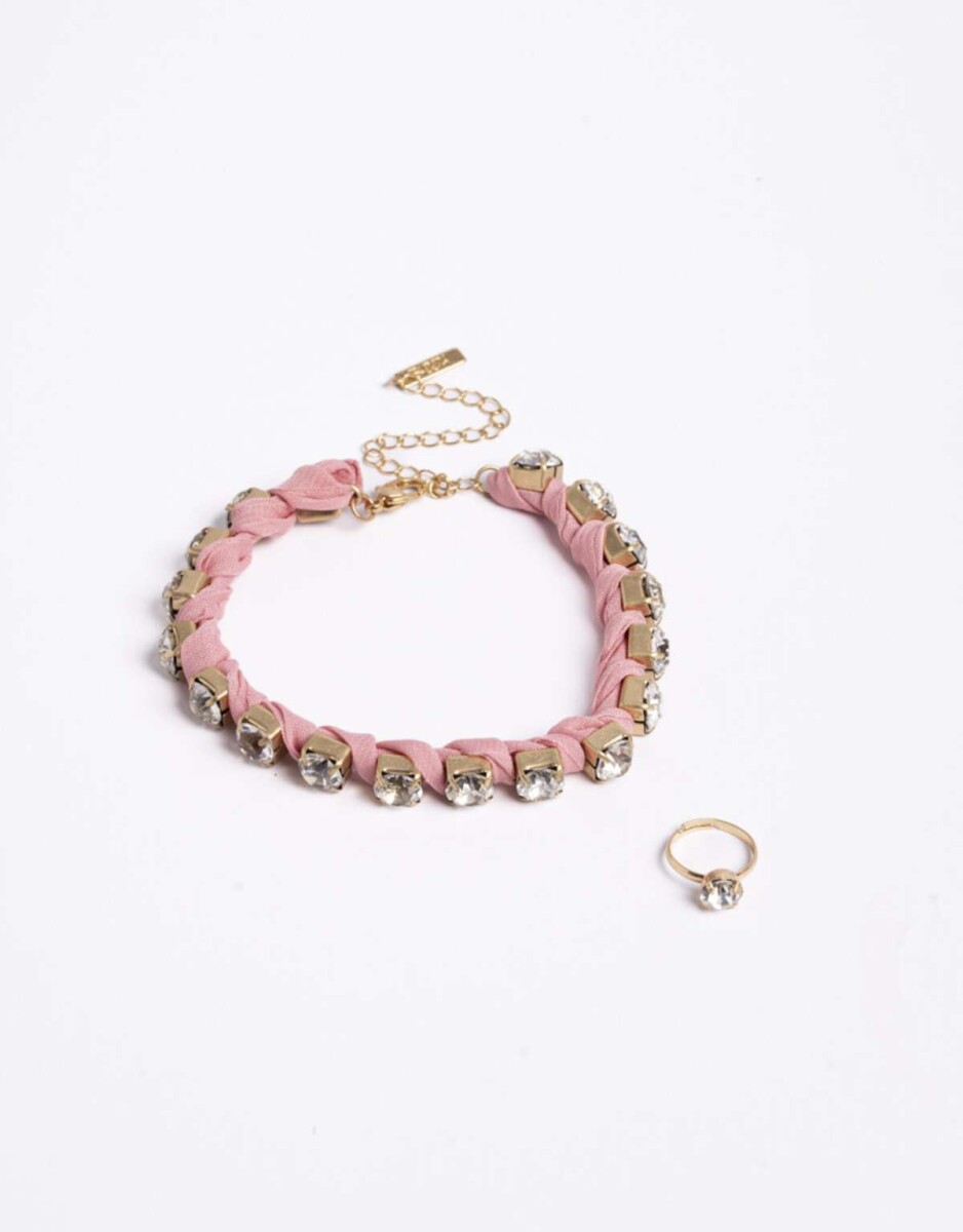 Set De Tobillera Y Anillo - Rosa Viejo 