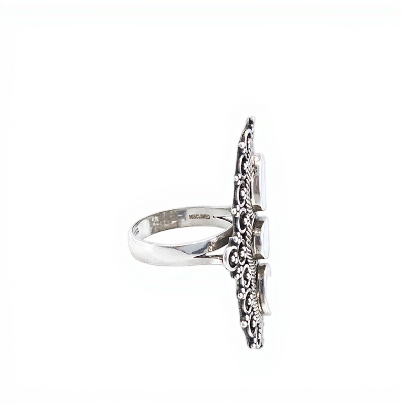Anillo Trilogy-Plata 925 Antigua Ajustable-Piedra Nacar-AN3378 conpiedra