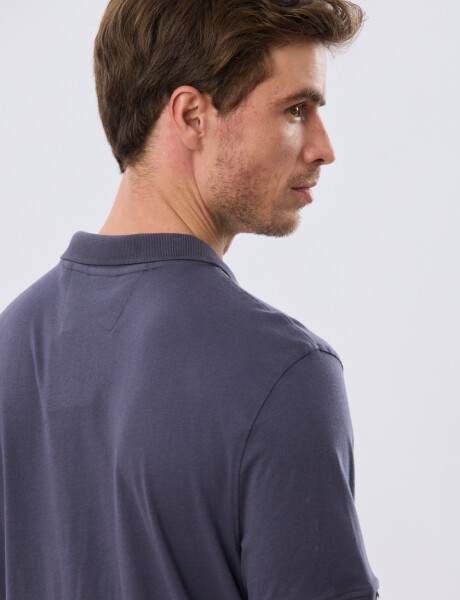 REMERA POLO LISA JERSEY Azul