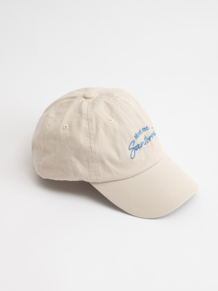 Gorra Visera Bordado Santorini Para Hombre Beige