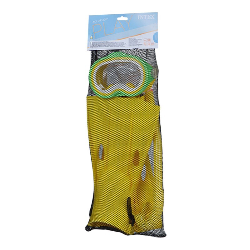 INTEX KIT DE SNORKEL + MASCARA POLICARBONATO + PATAS RANA LATEX FREE EDAD +8 Intex Kit De Snorkel + Mascara Policarbonato + Patas Rana Latex Free Edad +8