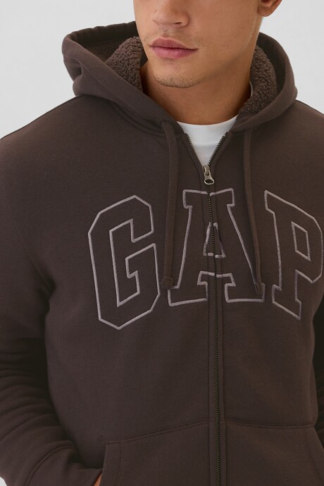 Canguro Con Corderito Logo Gap Hombre Terra Brown