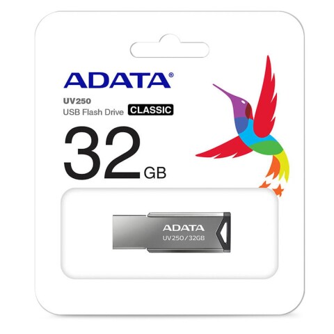 Pendrive Adata Uv250 32gb Metálico Black PENDRIVE ADATA 32GB METáLICO BLACK