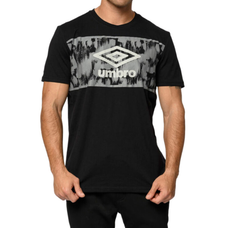 Remera de Hombre Umbro M/Corta Stripe Negro