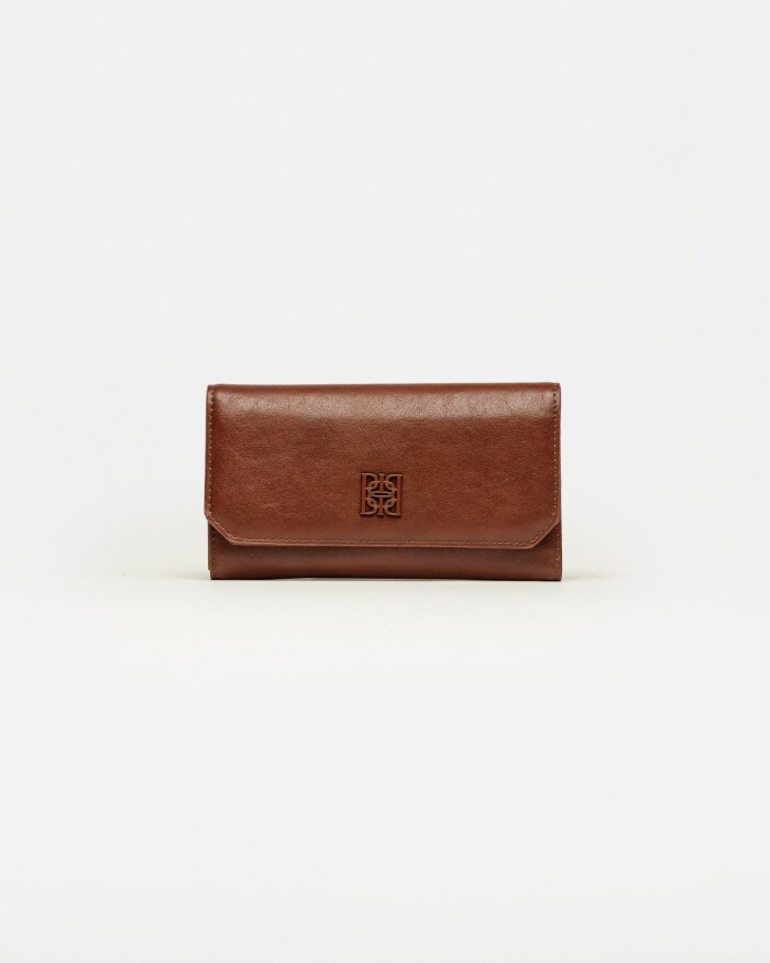 Billetera P&P en efecto cuero Tabaco