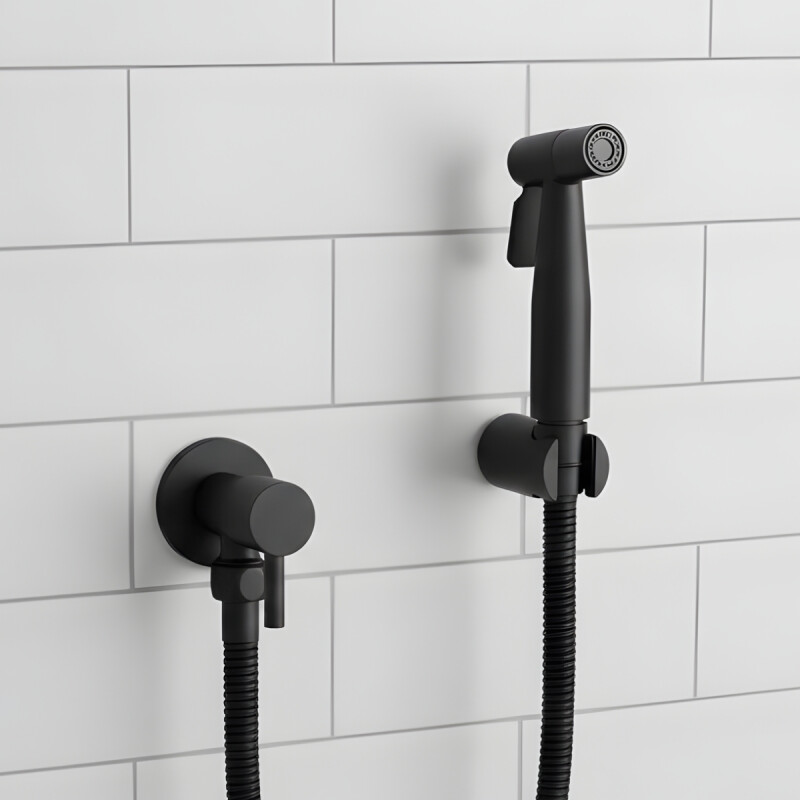 Ducha higiénica bidet para inodoro monocomando NEGRO