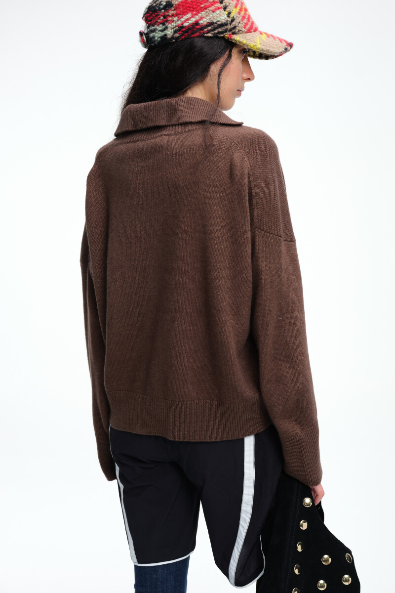 SWEATER COLLAR Marron