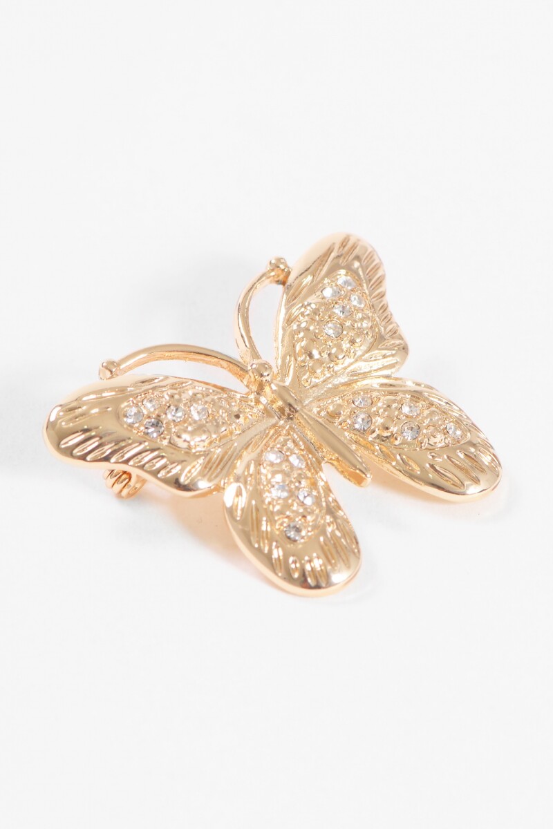 Broche prendedor mariposa dorado