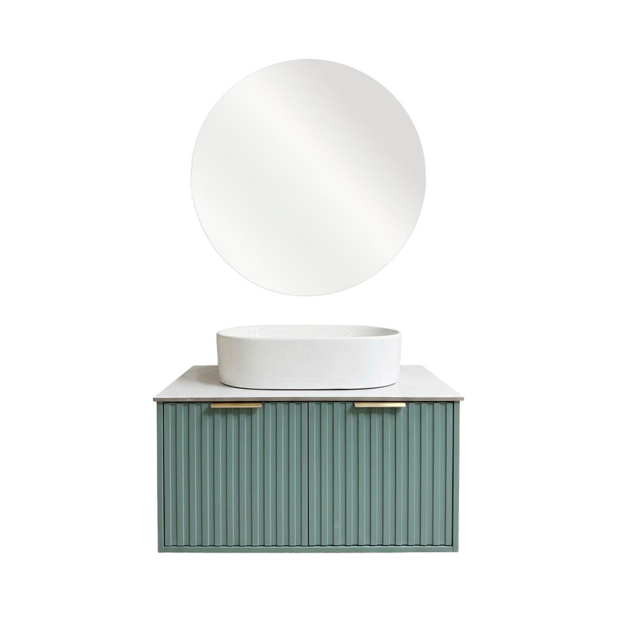 Conjunto De Baño Habitare Modelo Sy2006-80g / Mueble + Bacha + Espejo C/ Luz Led - 80 Cm 