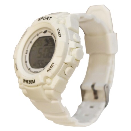 Reloj Deportivo de Pulsera Waterproof Pantalla Luz Unisex Blanco