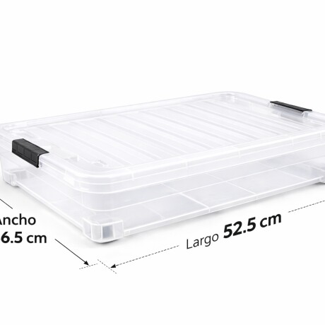 Caja Organizadora Con Ruedas 32 L Bajo Cama 52.5x36.5x17 Transparente