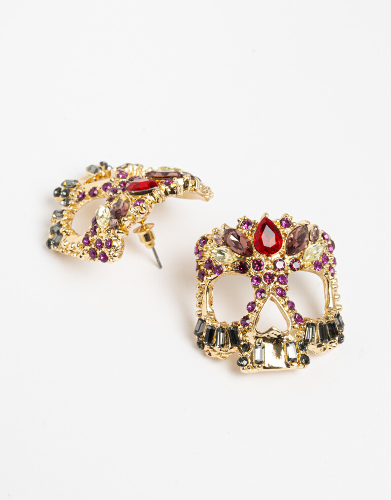 Aros Pasantes Halloween Aros Pasantes Calavera Haloween - Combinacion Multicolor