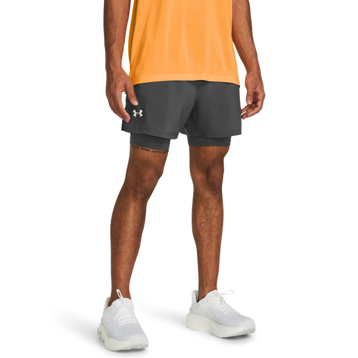 UA LAUNCH 5'' 2-IN-1 SHORTS-GRY - GRY-025 