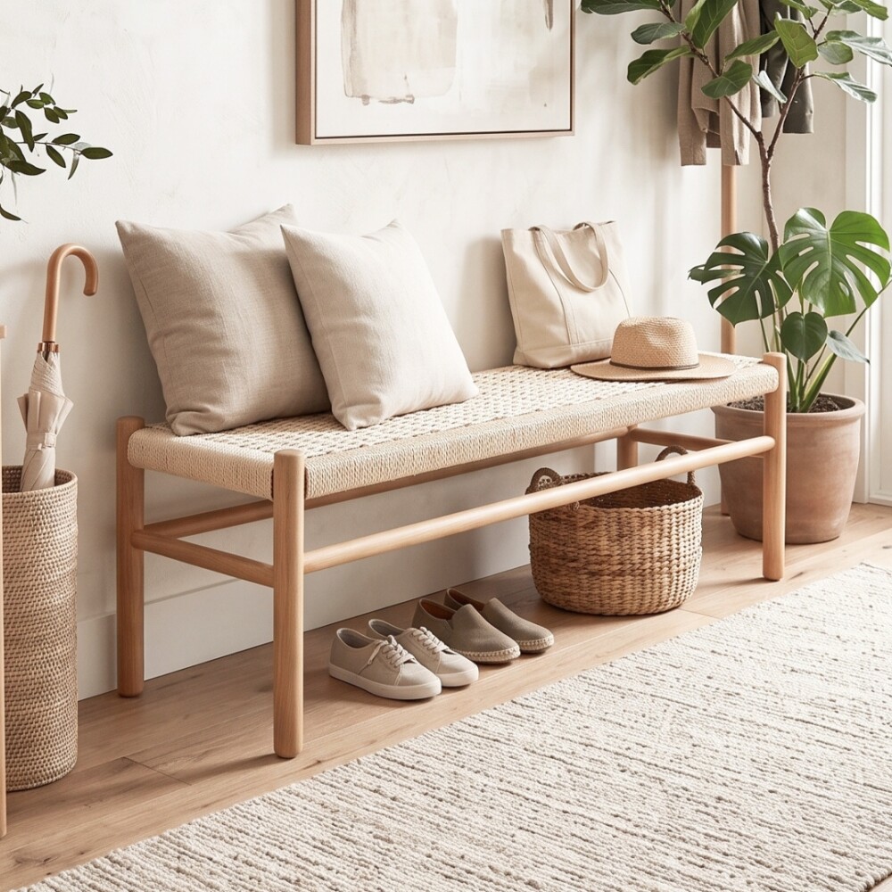 Banco Madera Natural Wishbone - Origen Banco Madera Natural Wishbone - Origen