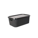 CAJA ORGANIZADORA SIMIL RATTAN 7LTS NEGRO NEGRO