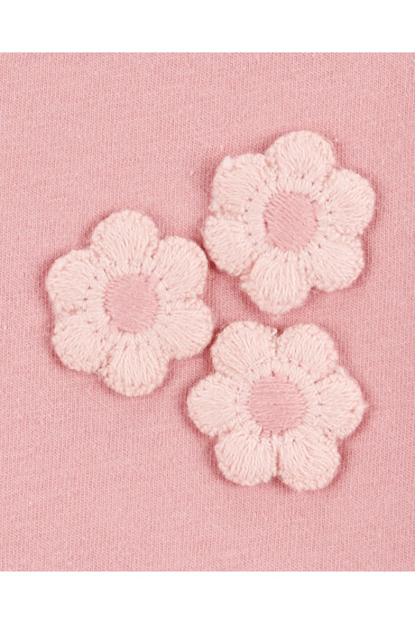 Remera de algodón, mangas con volantes y estampa floral Sin color