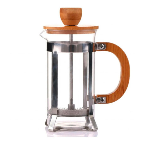 Cafetera francesa de vidrio y madera 600 ml MARRON