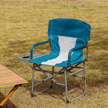 Silla Director Plegable Portable Acero c/ Mesa Playa Camping Verde