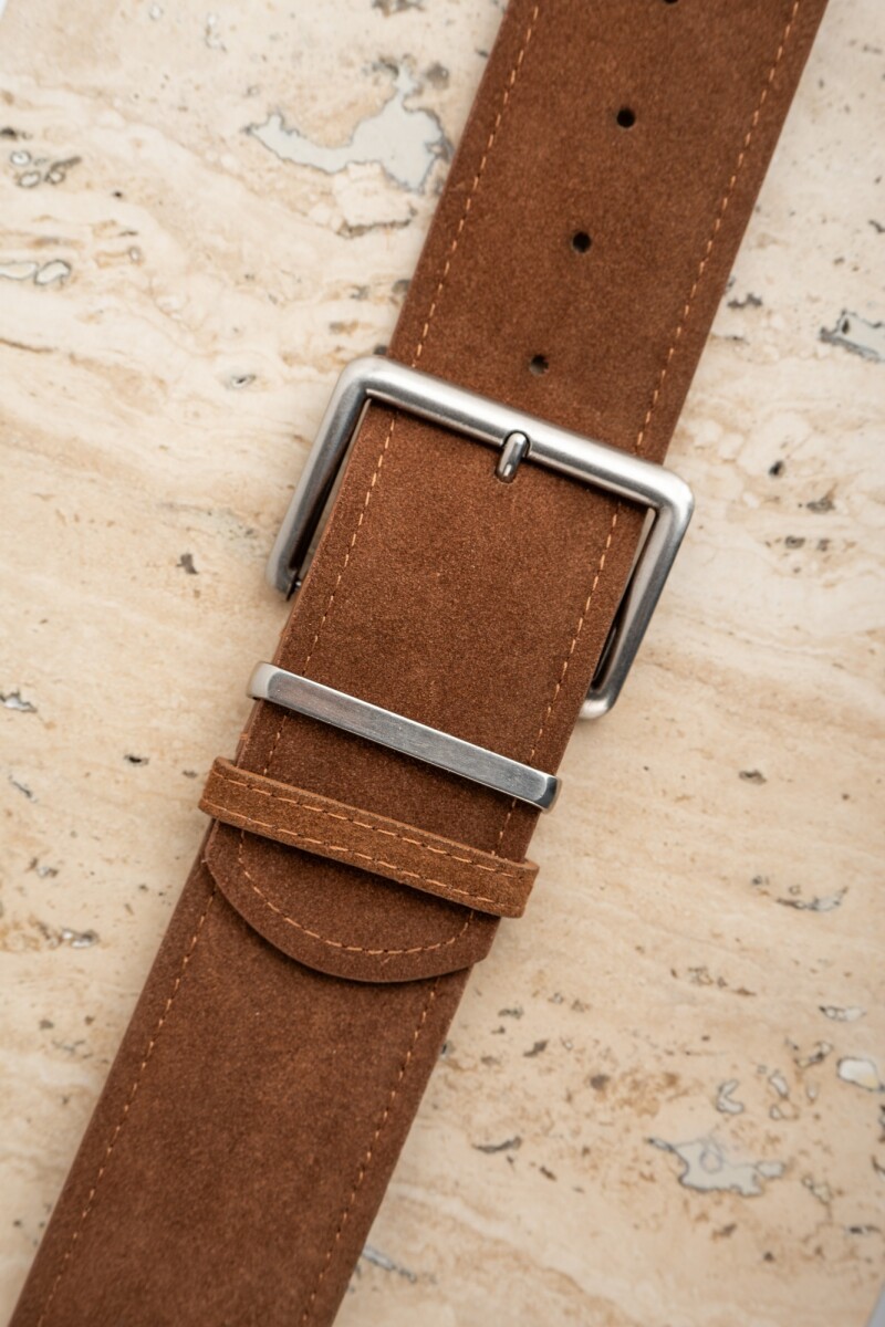 Cinto Gamuza Cuero Marron