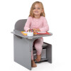 Escritorio con silla y almacenamiento gris Escritorio con silla y almacenamiento gris