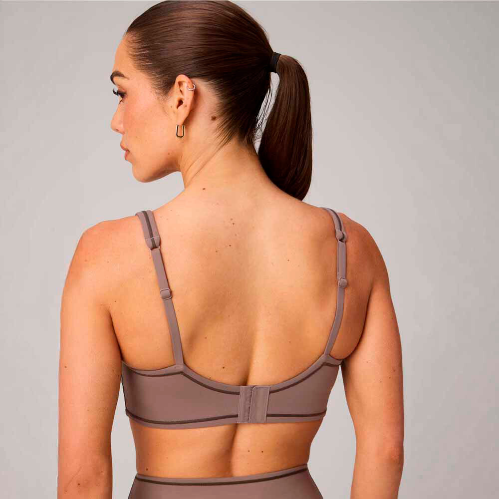 Bra Pureluxe Longline Low Impact Bra Mujer Desert Shadows/dark Sienna