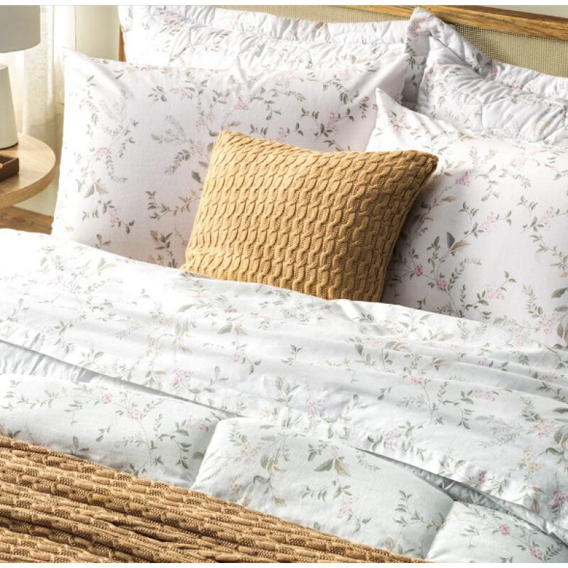 Juego de cama 2 PLAZA Karsten 100 % algodón de 160 hilos (4 piezas) NATALIE