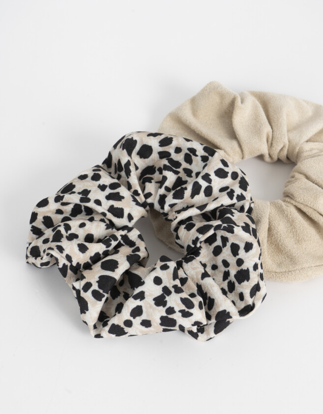 Skunzies Suede Set De Scrunchies - Combinacion Bicolor