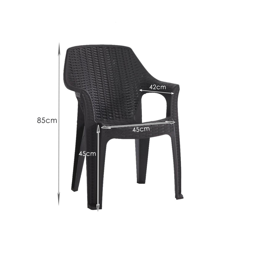Silla De Plastico Con Posabrazos Apilable Beige