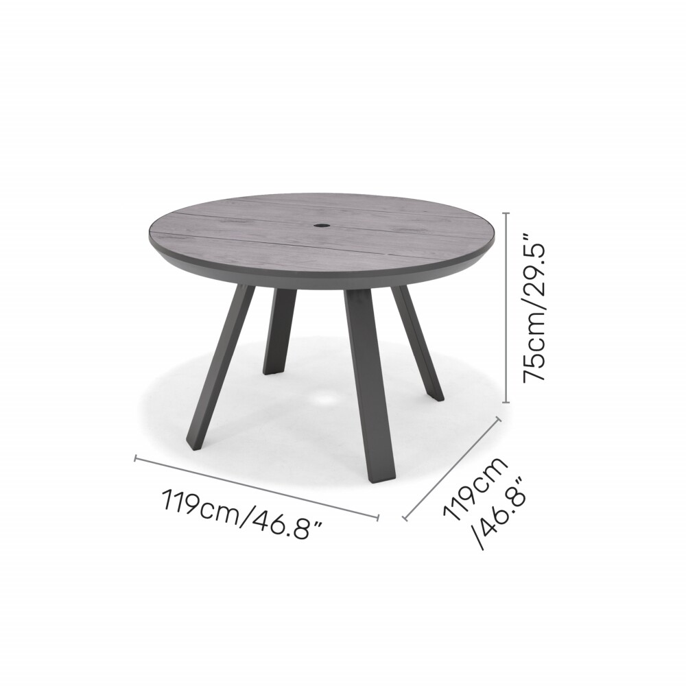 Mesa redonda de Patio Diámetro 119cm - Urbanite Gris