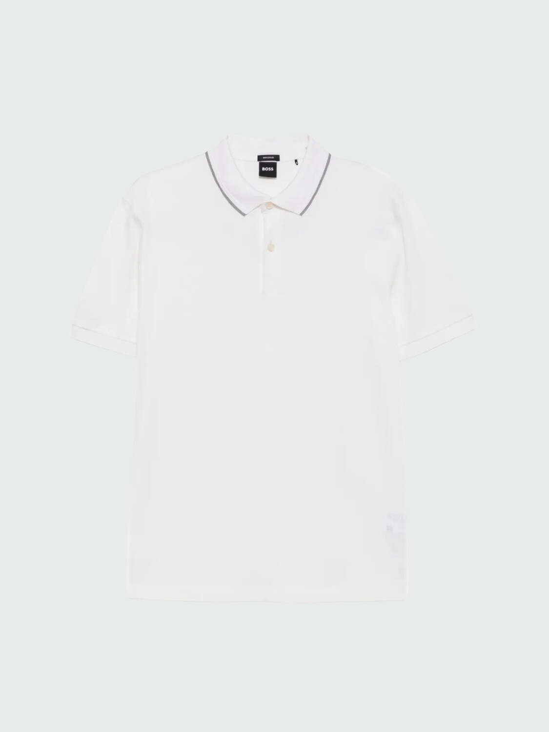 BOSS Polo de Piqué con Detalles en Contraste Blanco