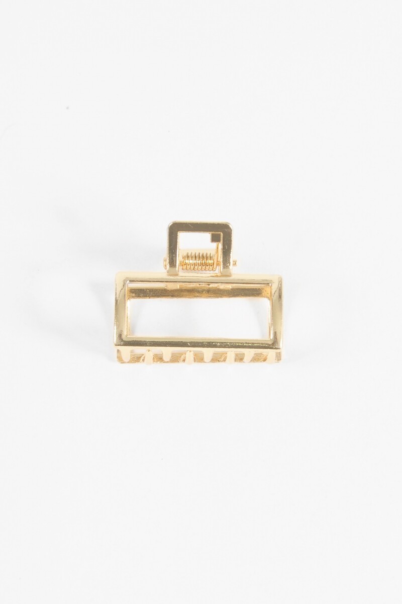 Broche rectangular metálico chico dorado