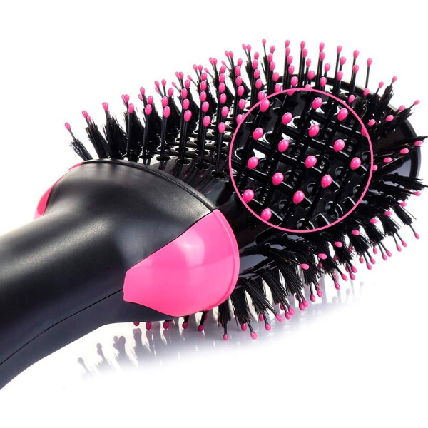 Cepillo Alisador Secador 360º Brushing Peine Anti Frizz Variante Color Rosa Negro