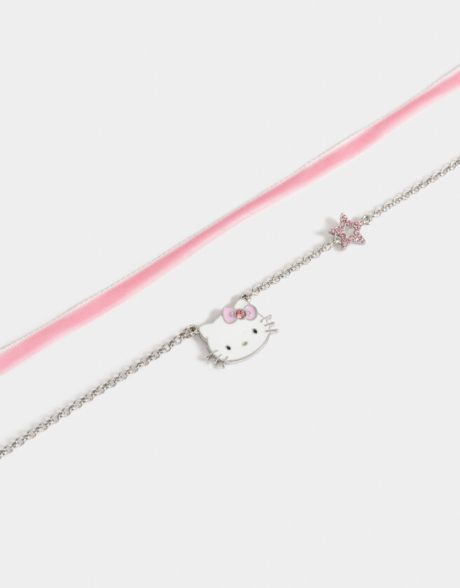 Collares Infantiles Licencias Collar Multilayer "hello Kitty" - Plateado