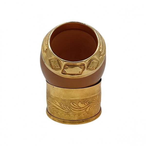 MATE TORPEDO ALPACA BAÑADA EN ORO 02 marrónuniforme