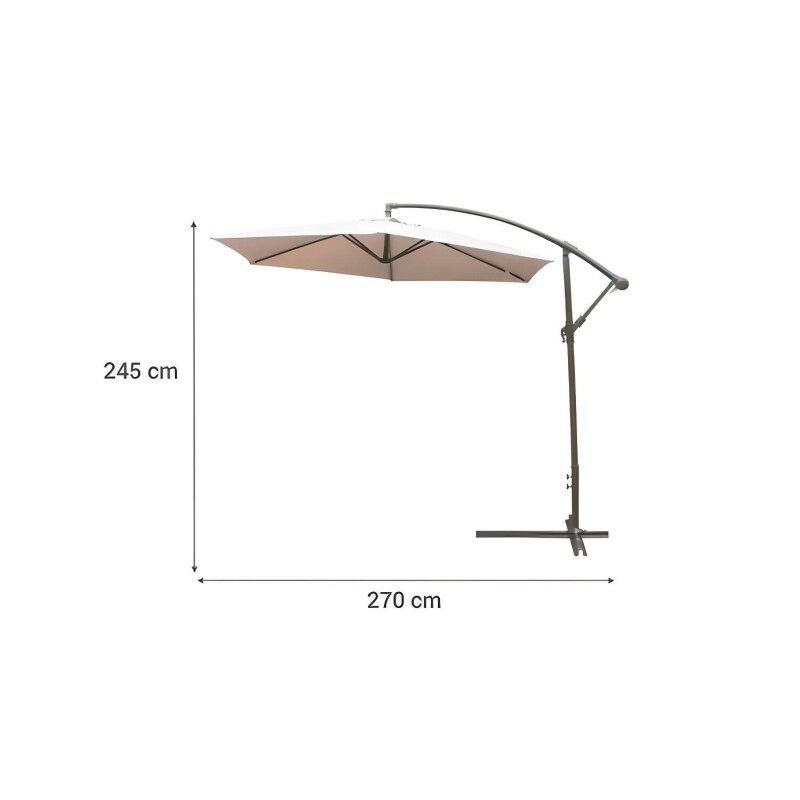 Sombrilla Just Home Collection lateral 270 cm Taupé Sombrilla Just Home Collection lateral 270 cm Taupé