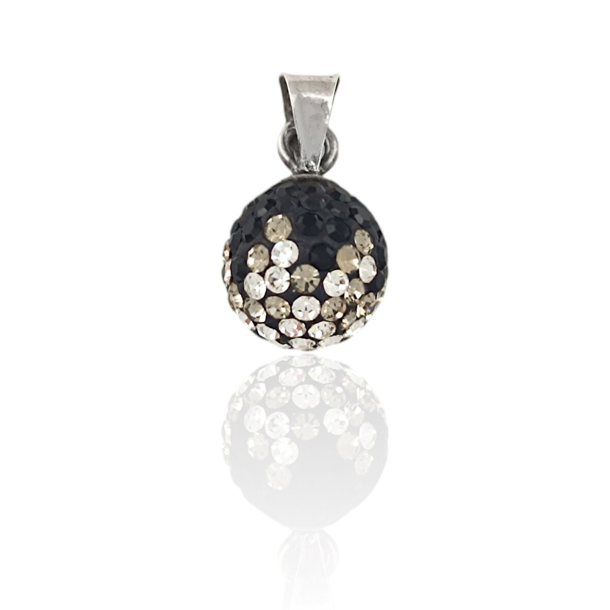 Dije Colgante Esfera-Plata 925-Zircoias y Zirconias Negras-CP410Z - sinpiedra 
