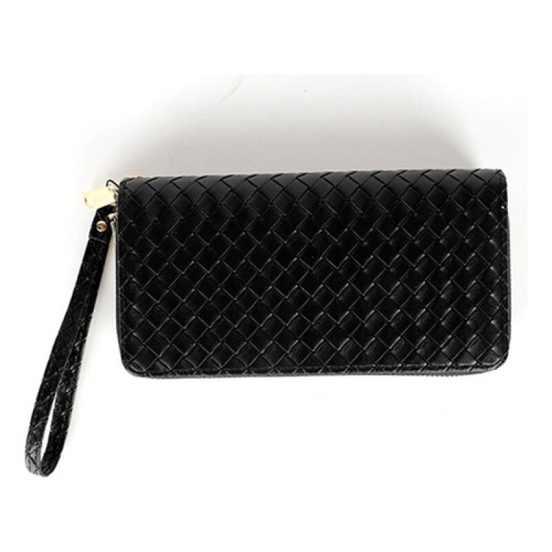 Billetera Canva Tramada 18,5 x 9cm Negro