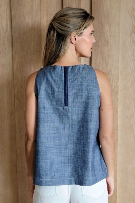 Musculosa Girasol Azul Melange