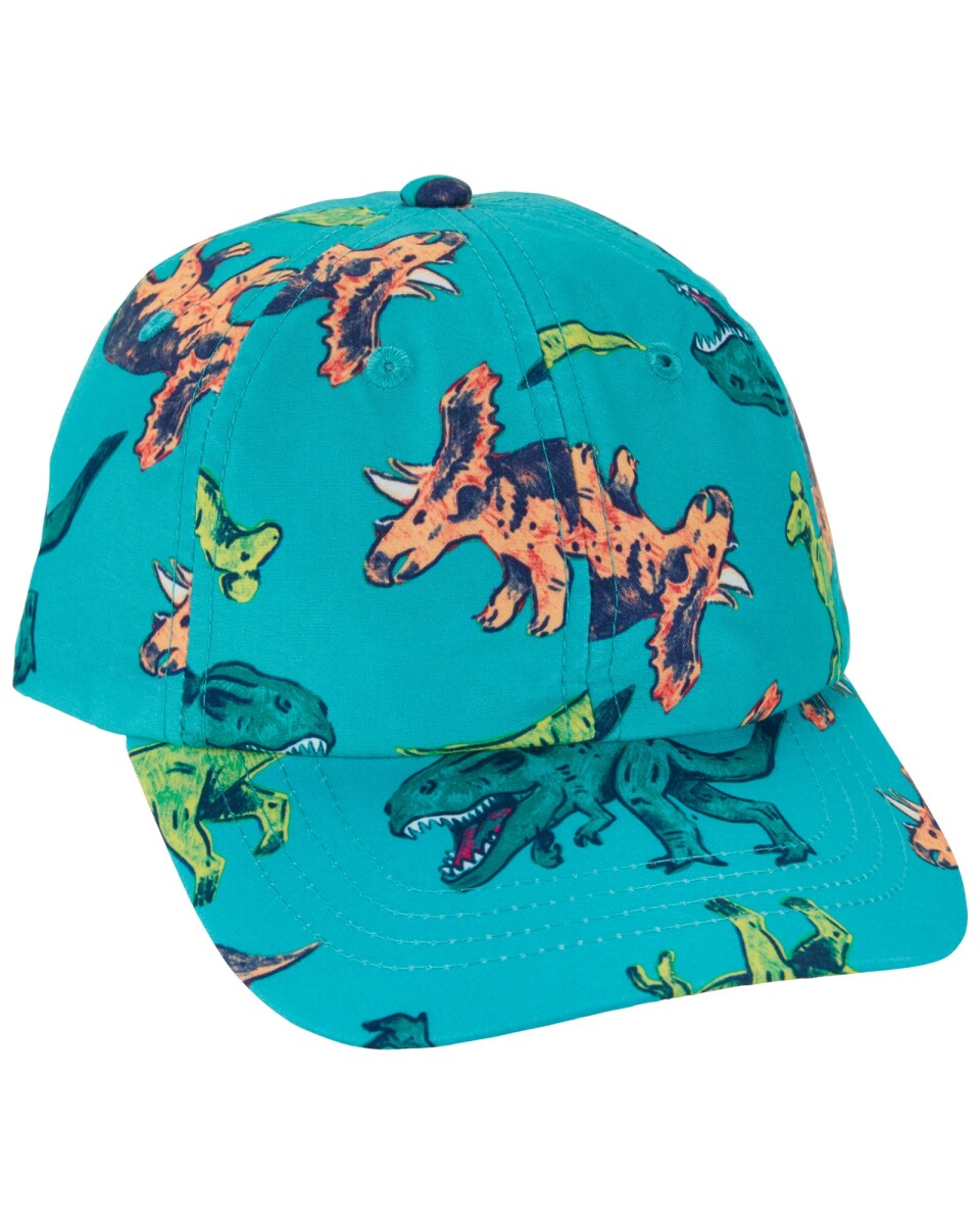 Gorra con visera, protección UPF 50+, diseño dinosaurios. Talles 4-14 