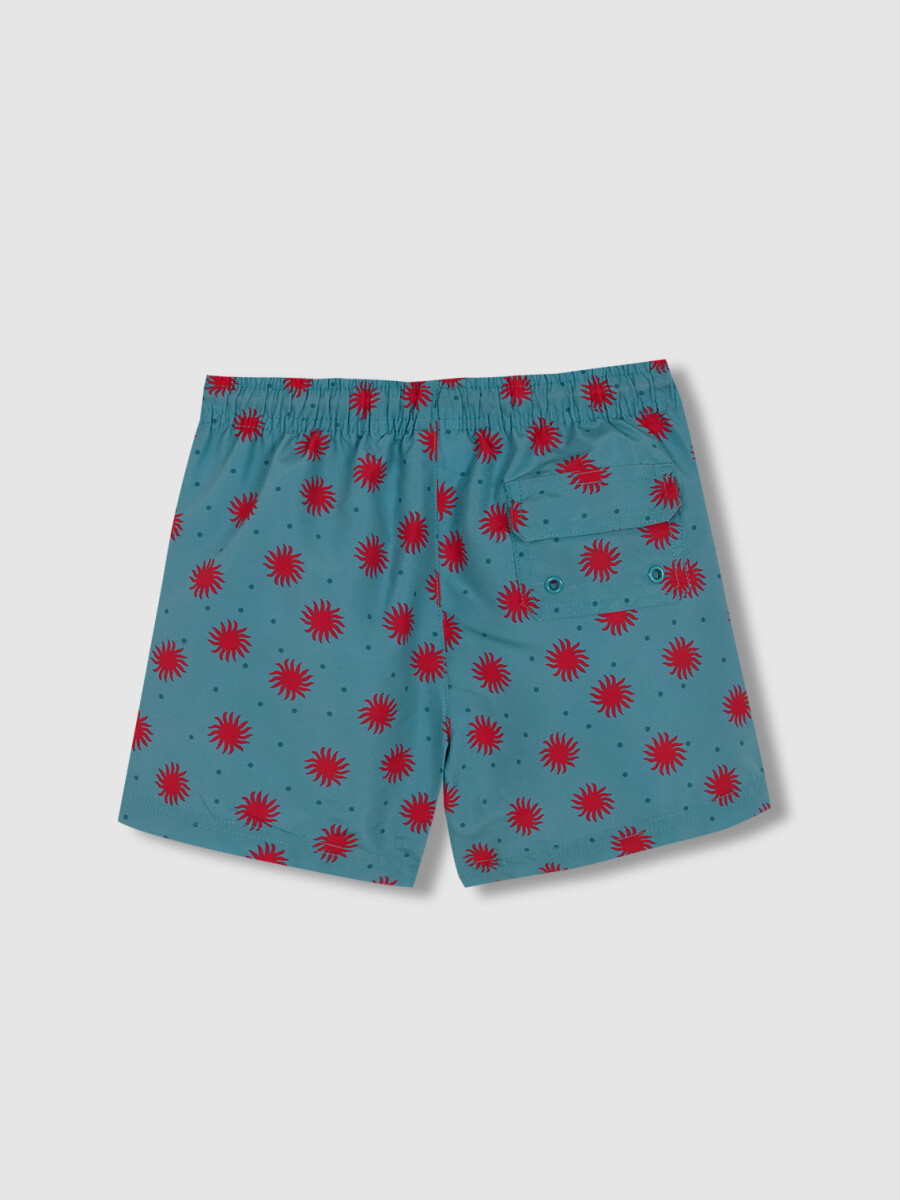 Bañador Estampado Soles Azul Claro