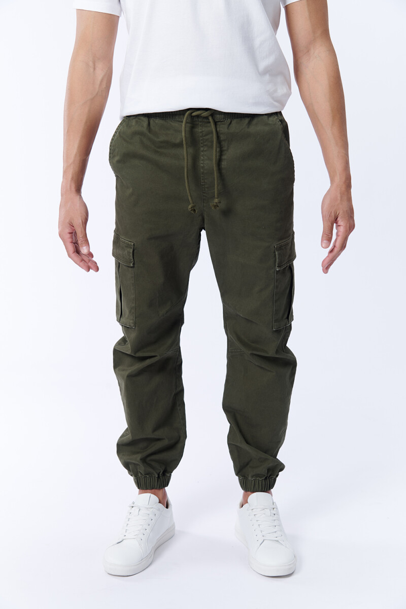 Pantalón Cargo Jogger Verde Militar