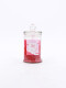 VELA FRASCO DE VIDRIO CON TAPA ROJO