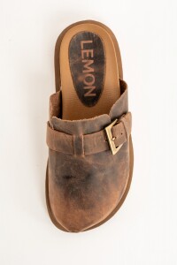 Zueco Cuero Chocolate