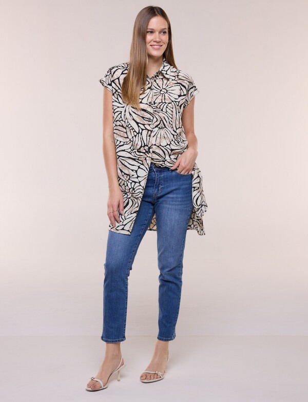 Tunica 2 Ways Printe NEGRO/BEIGE