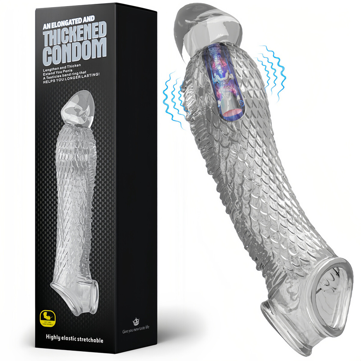 Funda Pene Vibradora Thickened Condom - Clear 