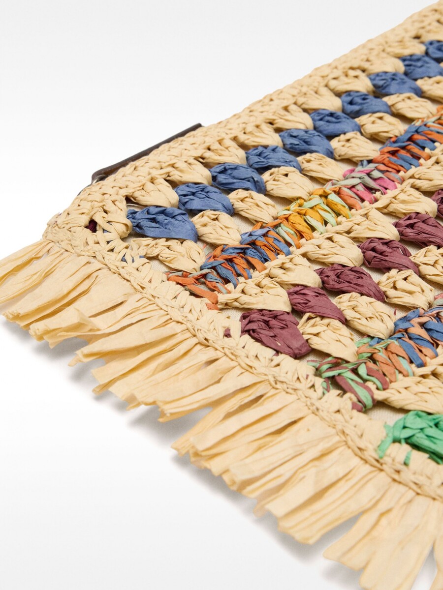 Bolso De Mano Multicolor Con Efecto Rafia multicolor