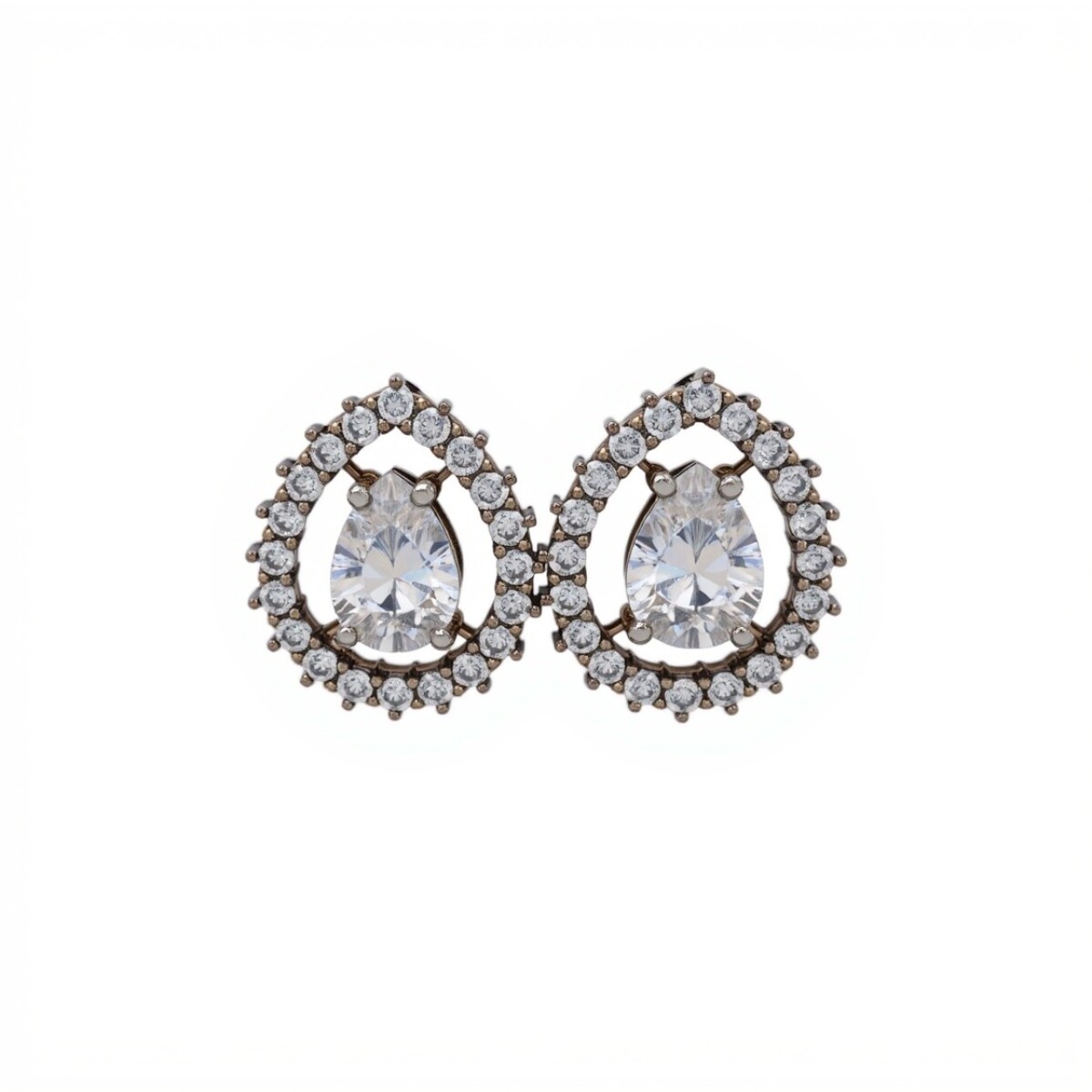 Caravanas Gotas-Plata 925-Piedra Zirconia-CA3007 - conpiedra 