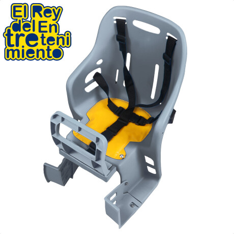 Silla Asiento Trasero P/ Bicicleta Bebe Niño Cinturón Gris
