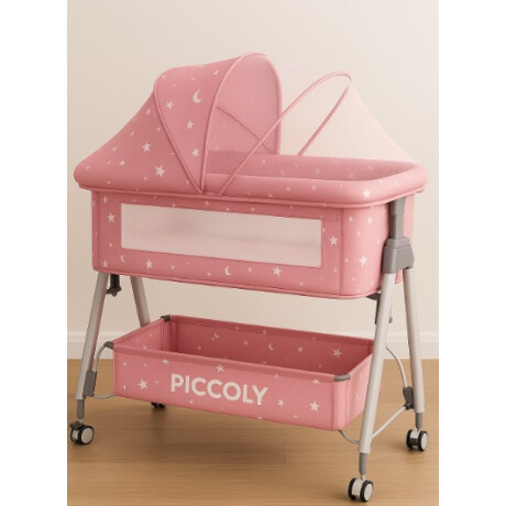 Cuna Colecho Moises Con Ruedas Y Mosquitero Bebe Rosa