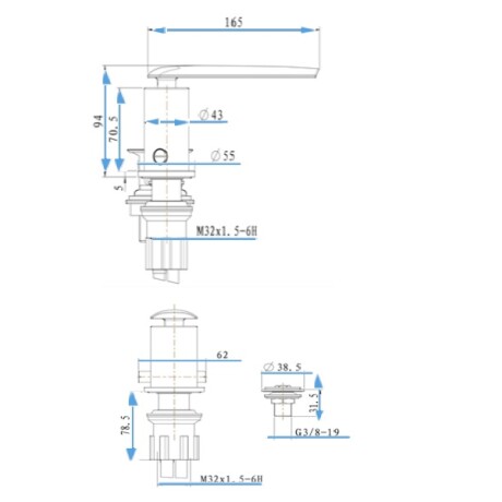 Griferia De Bidet Monocomando Cromo Aqualia Rovigo CROMO